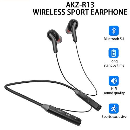 R13 Wireless Bluetooth 5.1 Neckband Sports In Ear Earphones Headphones Headset Earbuds Neck Hanging with Microphone for iphone 13 12 11 for Samsung Oppo Vivo(SD card can be inserted
R13 Wireless Bluetooth 5.1 Neckband Sports In Ear Earphones Headphones Headset Earbuds Neck Hanging with Microphone for iphone 13 12 11 for Samsung Oppo Vivo(SD card can be inserted
