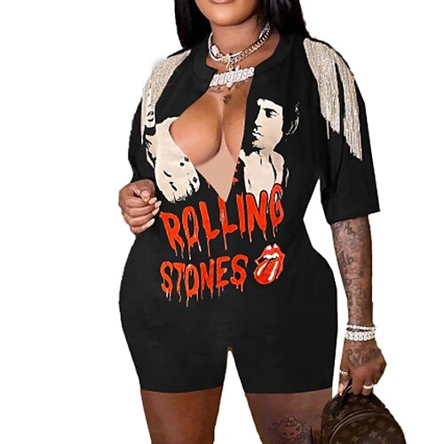 Women's Romper Split Print Deep V Casual Daily Holiday Regular Fit Short Sleeve Green Black Blue S M L Spring
Women's Romper Split Print Deep V Casual Daily Holiday Regular Fit Short Sleeve Green Black Blue S M L Spring