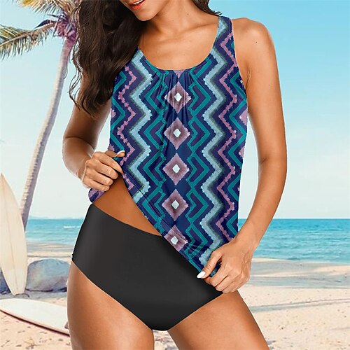 Women's Tankini Two Piece Swimsuit High Waist Shirred Swimwear Bathing Suit Swimwear Blue Quick Dry Swimming Surfing Beach Summer
Women's Tankini Two Piece Swimsuit High Waist Shirred Swimwear Bathing Suit Swimwear Blue Quick Dry Swimming Surfing Beach Summer