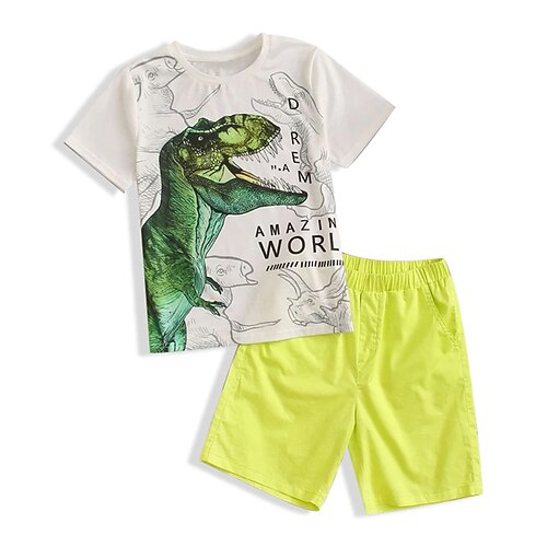 Kids Boys T-shirt Shorts Clothing Set 2 Pieces Short Sleeve Yellow Dinosaur Letter Animal Crewneck Print Street Sports Vacation Fashion Comfort Cool Daily 3-13 Years
Kids Boys T-shirt Shorts Clothing Set 2 Pieces Short Sleeve Yellow Dinosaur Letter Animal Crewneck Print Street Sports Vacation Fashion Comfort Cool Daily 3-13 Years