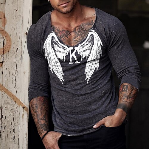 Men's T shirt Tee Hot Stamping Graphic Patterned Wings V Neck Street Daily Print Short Sleeve Tops Designer Casual Fashion Comfortable Gray / Summer / Sports / Summer
Men's T shirt Tee Hot Stamping Graphic Patterned Wings V Neck Street Daily Print Short Sleeve Tops Designer Casual Fashion Comfortable Gray / Summer / Sports / Summer