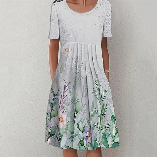 Women's Shift Dress Casual Dress Knee Length Dress White Blue Short Sleeve Floral Ruched Pocket Print Spring Summer Crew Neck Casual Vacation Slim 2022 S M L XL XXL 3XL
Women's Shift Dress Casual Dress Knee Length Dress White Blue Short Sleeve Floral Ruched Pocket Print Spring Summer Crew Neck Casual Vacation Slim 2022 S M L XL XXL 3XL