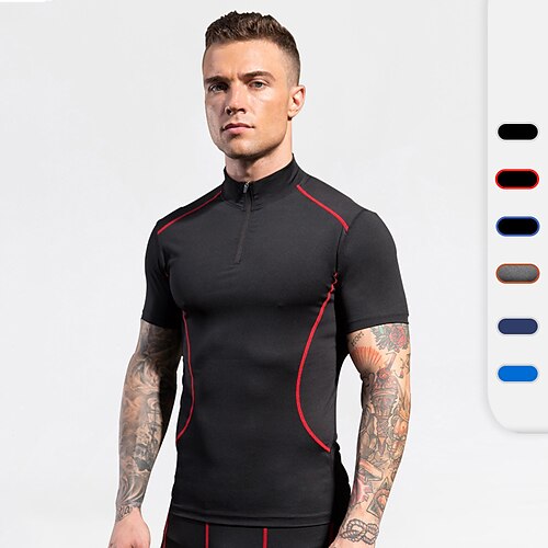 Men's Compression Shirt Running Shirt Patchwork Half Zip Short Sleeve Compression Clothing Athletic Spandex Breathable Quick Dry Moisture Wicking Gym Workout Running Active Training Sportswear
Men's Compression Shirt Running Shirt Patchwork Half Zip Short Sleeve Compression Clothing Athletic Spandex Breathable Quick Dry Moisture Wicking Gym Workout Running Active Training Sportswear