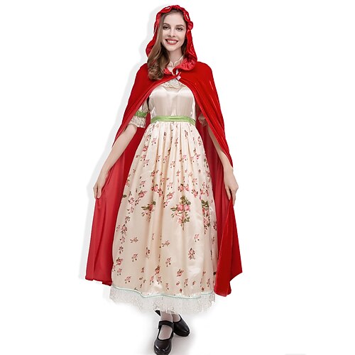 Fairytale Little Red Riding Hood Outfits Women's Movie Cosplay Cosplay Red Dress Cloak Halloween Masquerade Polyester
Fairytale Little Red Riding Hood Outfits Women's Movie Cosplay Cosplay Red Dress Cloak Halloween Masquerade Polyester