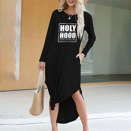 Women's Shift Dress Maxi long Dress Green Black Army Green Light gray Dark Gray Long Sleeve Letter Split Pocket Print Fall Winter Crew Neck Stylish Casual 2022 S M L XL XXL
Women's Shift Dress Maxi long Dress Green Black Army Green Light gray Dark Gray Long Sleeve Letter Split Pocket Print Fall Winter Crew Neck Stylish Casual 2022 S M L XL XXL