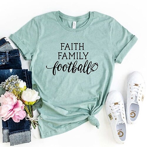 Women's T shirt Tee Text Casual Weekend Painting T shirt Tee Short Sleeve Print Round Neck Basic Green White S
Women's T shirt Tee Text Casual Weekend Painting T shirt Tee Short Sleeve Print Round Neck Basic Green White S