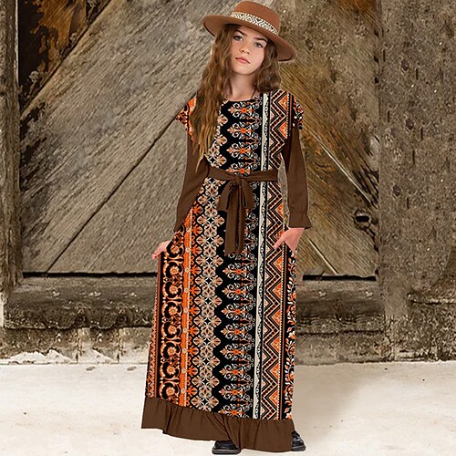 Kids Little Girls' Dress Floral Geometric A Line Dress Daily Holiday Vacation Lace up Ruffle Print Yellow Maxi Long Sleeve Casual Cute Sweet Dresses Fall Winter Regular Fit 3-10 Years
Kids Little Girls' Dress Floral Geometric A Line Dress Daily Holiday Vacation Lace up Ruffle Print Yellow Maxi Long Sleeve Casual Cute Sweet Dresses Fall Winter Regular Fit 3-10 Years