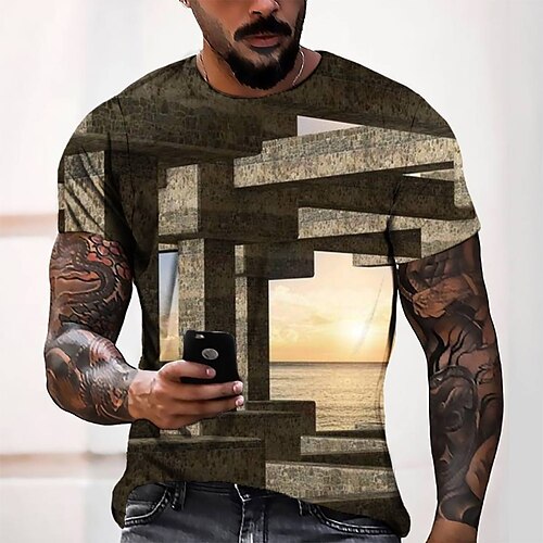 Men's T shirt Tee Tee Graphic Round Neck Beige Short Sleeve 3D Print Casual Daily 3D Print Tops Fashion Cool Designer Comfortable / Summer / Summer
Men's T shirt Tee Tee Graphic Round Neck Beige Short Sleeve 3D Print Casual Daily 3D Print Tops Fashion Cool Designer Comfortable / Summer / Summer