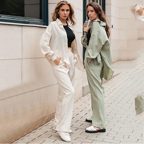 Women's Blouse Active Basic Green White Casual WorkWear Daily Wear Solid Color Shirt Collar S M L XL
Women's Blouse Active Basic Green White Casual WorkWear Daily Wear Solid Color Shirt Collar S M L XL