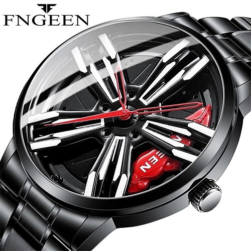 FNGEEN Locomotive Watch Men's Rotating Wheel Three Dimensional Hollow Car Modification Gift Waterproof Quartz Watches Men
FNGEEN Locomotive Watch Men's Rotating Wheel Three Dimensional Hollow Car Modification Gift Waterproof Quartz Watches Men