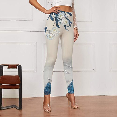Women's Tights Leggings Green Blue Mid Waist Designer Hip-Hop Athleisure Leisure Sports Yoga Print Stretchy Ankle-Length Tummy Control Flower / Floral S M L XL XXL / Skinny
Women's Tights Leggings Green Blue Mid Waist Designer Hip-Hop Athleisure Leisure Sports Yoga Print Stretchy Ankle-Length Tummy Control Flower / Floral S M L XL XXL / Skinny