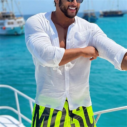 Men's Shirt Solid Color Collar Street Daily Button-Down Long Sleeve Tops Casual Fashion Comfortable Big and Tall White
Men's Shirt Solid Color Collar Street Daily Button-Down Long Sleeve Tops Casual Fashion Comfortable Big and Tall White