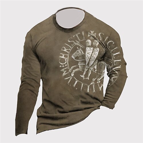 Men's Unisex T shirt Tee Graphic Prints Crew Neck Brown Long Sleeve 3D Print Knight Outdoor Street Print Tops Basic Sports Designer Casual
Men's Unisex T shirt Tee Graphic Prints Crew Neck Brown Long Sleeve 3D Print Knight Outdoor Street Print Tops Basic Sports Designer Casual