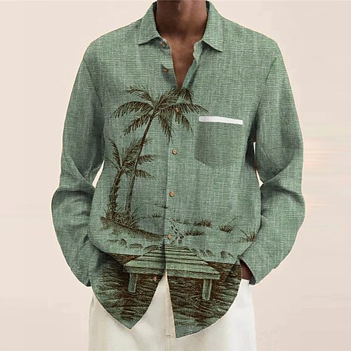 Men's Shirt 3D Print Coconut Tree Turndown Street Casual Button-Down Print Long Sleeve Tops Casual Fashion Breathable Green Blue
Men's Shirt 3D Print Coconut Tree Turndown Street Casual Button-Down Print Long Sleeve Tops Casual Fashion Breathable Green Blue