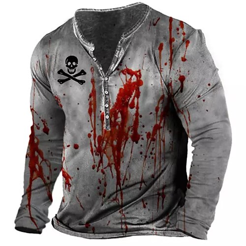 Men's T shirt Tee Henley Shirt Tee Graphic Skull Henley Gray 3D Print Plus Size Outdoor Daily Long Sleeve Button-Down Print Clothing Apparel Basic Designer Classic Comfortable / Sports
Men's T shirt Tee Henley Shirt Tee Graphic Skull Henley Gray 3D Print Plus Size Outdoor Daily Long Sleeve Button-Down Print Clothing Apparel Basic Designer Classic Comfortable / Sports