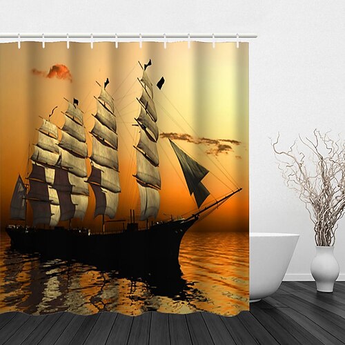 Sea Sailboat Sea Water Print Shower Curtain With Hook Modern Polyester Machined Waterproof Bathroom
Sea Sailboat Sea Water Print Shower Curtain With Hook Modern Polyester Machined Waterproof Bathroom