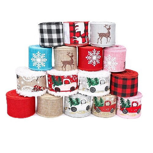 15 Colors 4 Yard Christmas Tree Reindeer Santa Claus Silk Ribbon for Gift Decoration Party 2 Inch Width 2 Roll
15 Colors 4 Yard Christmas Tree Reindeer Santa Claus Silk Ribbon for Gift Decoration Party 2 Inch Width 2 Roll