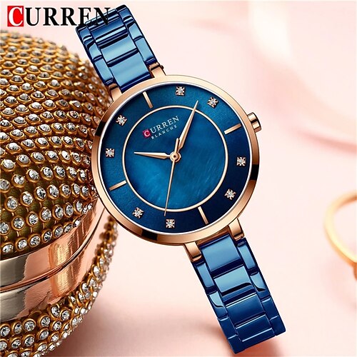 CURREN Women Watches Top Brand Luxury Gold Blue Ladies Wrist Quartz Watch Stainless Steel Classic Bracelet Female Clock New 9051
CURREN Women Watches Top Brand Luxury Gold Blue Ladies Wrist Quartz Watch Stainless Steel Classic Bracelet Female Clock New 9051