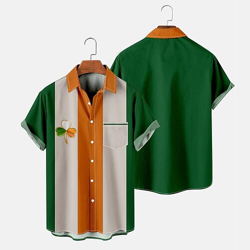 Kids Boys St. Patrick Shirt Short Sleeve 3D Print Stripe Four Leaf Clover Button Green Children Tops Spring Summer Active Fashion Sports Daily Outdoor St. Patrick Regular Fit 3-12 Years
Kids Boys St. Patrick Shirt Short Sleeve 3D Print Stripe Four Leaf Clover Button Green Children Tops Spring Summer Active Fashion Sports Daily Outdoor St. Patrick Regular Fit 3-12 Years