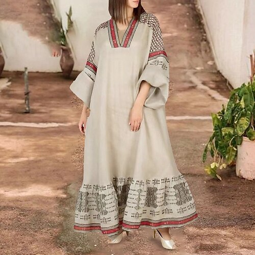 Women's Swing Dress Casual Dress Maxi long Dress Khaki Long Sleeve Print Ruched Print Fall Winter V Neck Stylish Casual Loose 2022 S M L XL XXL 3XL
Women's Swing Dress Casual Dress Maxi long Dress Khaki Long Sleeve Print Ruched Print Fall Winter V Neck Stylish Casual Loose 2022 S M L XL XXL 3XL