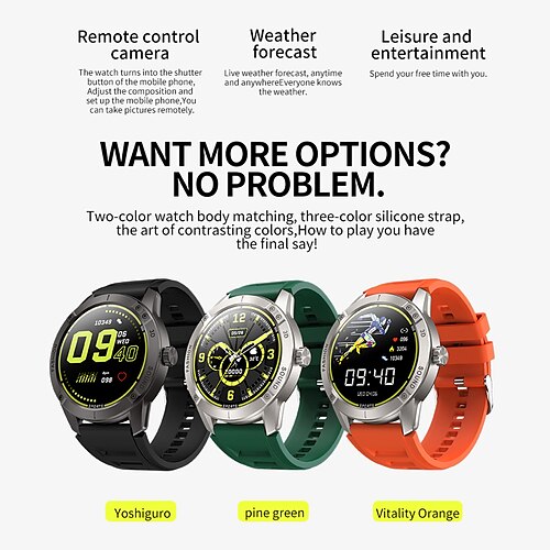 

696 M9 Smart Watch 1.32 inch Smartwatch Fitness Running Watch Bluetooth Pedometer Call Reminder Sleep Tracker Compatible with Android iOS Men Hands-Free Calls Message Reminder Custom Watch Face IP 67