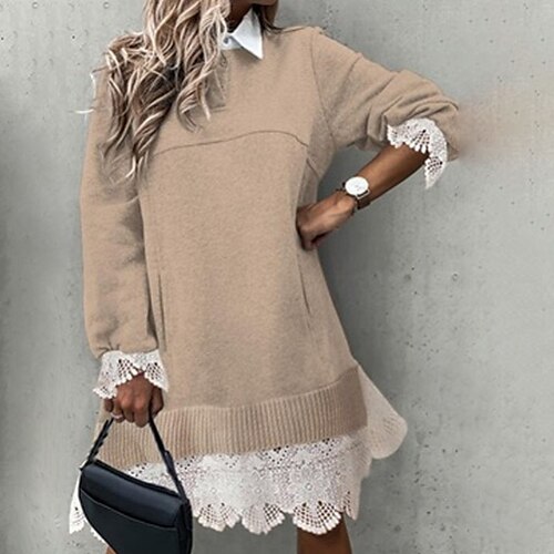 Women's Pullover Sweater Jumper Ribbed Knit Knitted Patchwork Pure Color Crew Neck Stylish Casual Daily Going out Fall Winter Khaki S M L / Long Sleeve
Women's Pullover Sweater Jumper Ribbed Knit Knitted Patchwork Pure Color Crew Neck Stylish Casual Daily Going out Fall Winter Khaki S M L / Long Sleeve