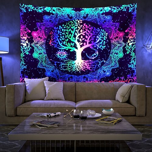 Blacklight UV Reactive Wall Tapestry Tree of Life Room Background Decorative Cloth Hanging
Blacklight UV Reactive Wall Tapestry Tree of Life Room Background Decorative Cloth Hanging