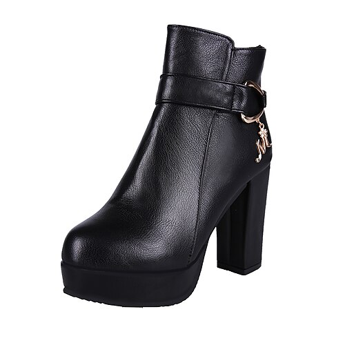 Women's Boots Daily Heel Boots Booties Ankle Boots Winter Chunky Heel Round Toe Elegant PU Leather Zipper Solid Colored Black Beige
Women's Boots Daily Heel Boots Booties Ankle Boots Winter Chunky Heel Round Toe Elegant PU Leather Zipper Solid Colored Black Beige