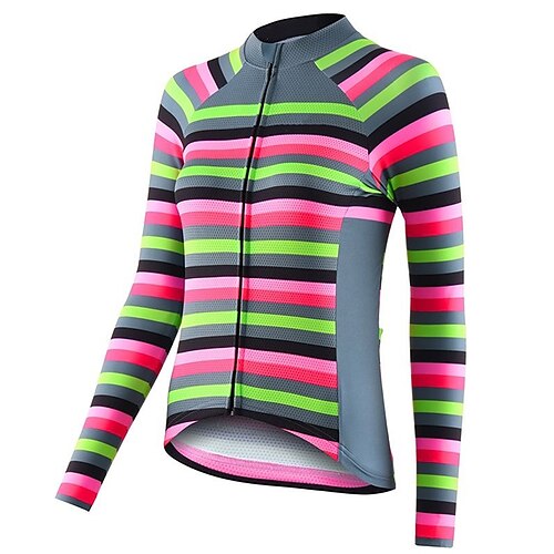 21Grams Women's Cycling Jersey Long Sleeve Bike Top with 3 Rear Pockets Mountain Bike MTB Road Bike Cycling Breathable Quick Dry Moisture Wicking Reflective Strips Rose Red Stripes Polyester Spandex
21Grams Women's Cycling Jersey Long Sleeve Bike Top with 3 Rear Pockets Mountain Bike MTB Road Bike Cycling Breathable Quick Dry Moisture Wicking Reflective Strips Rose Red Stripes Polyester Spandex