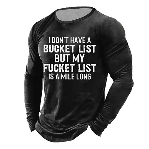 Men's Unisex T shirt Tee 3D Print Graphic Prints Letter Crew Neck Daily Holiday Print Long Sleeve Tops Lightweight Casual Classic Big and Tall Black
Men's Unisex T shirt Tee 3D Print Graphic Prints Letter Crew Neck Daily Holiday Print Long Sleeve Tops Lightweight Casual Classic Big and Tall Black