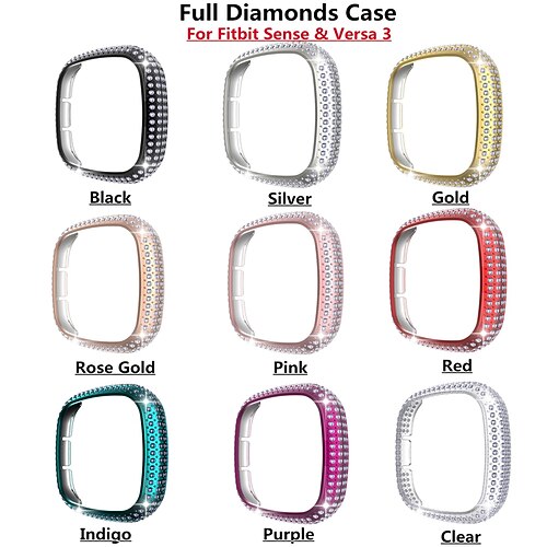 1 Pack Watch Case with Screen Protector Compatible with Fitbit Versa 3 / Sense Scratch Resistant Ultra-thin Bling Diamond Hard PC Watch Cover
1 Pack Watch Case with Screen Protector Compatible with Fitbit Versa 3 / Sense Scratch Resistant Ultra-thin Bling Diamond Hard PC Watch Cover