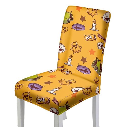 Halloween Stretch Kitchen Chair Cover Slipcover Skull Printing Four Seasons Universal Super Soft Fabric for Dinning Party,Halloween Party
Halloween Stretch Kitchen Chair Cover Slipcover Skull Printing Four Seasons Universal Super Soft Fabric for Dinning Party,Halloween Party