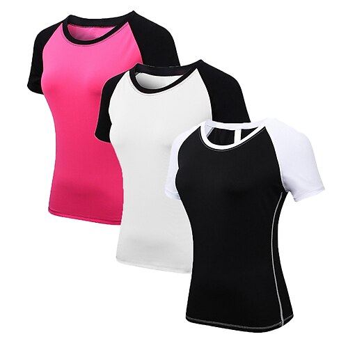Women's Compression Shirt 3 Pack Short Sleeve Base Layer Top Casual Athleisure Spandex Breathable Quick Dry Lightweight Fitness Gym Workout Running Sportswear Activewear Color Block Black / Orange
Women's Compression Shirt 3 Pack Short Sleeve Base Layer Top Casual Athleisure Spandex Breathable Quick Dry Lightweight Fitness Gym Workout Running Sportswear Activewear Color Block Black / Orange