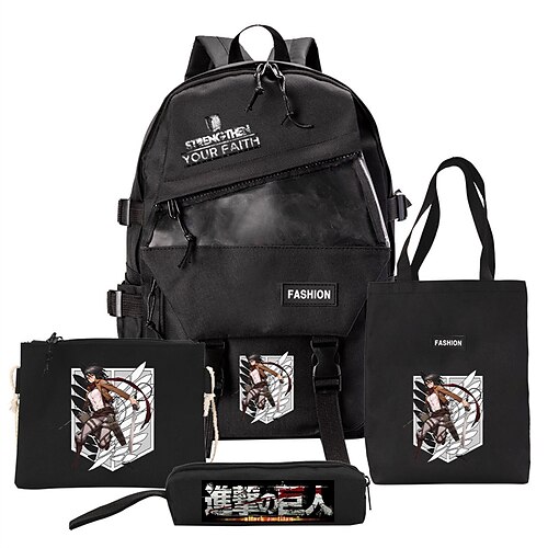 Attack on Titan Four-piece Schoolbag Text Printing Tutorial Bag Large-capacity Backpack Simple Travel Schoolbag
Attack on Titan Four-piece Schoolbag Text Printing Tutorial Bag Large-capacity Backpack Simple Travel Schoolbag