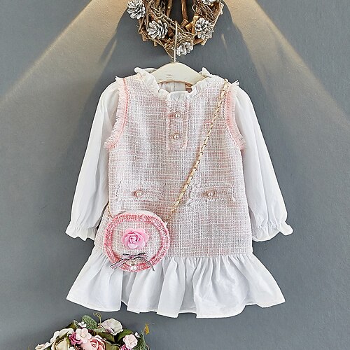 Kids Little Girls' Dress Solid Colored Pink Knee-length Long Sleeve Princess Sweet Dresses Fall Spring Regular Fit 2-6 Years
Kids Little Girls' Dress Solid Colored Pink Knee-length Long Sleeve Princess Sweet Dresses Fall Spring Regular Fit 2-6 Years