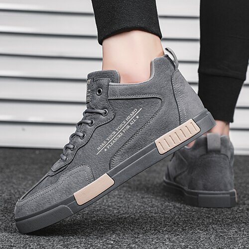 Men's Sneakers Comfort Shoes Classic Sneakers Casual Daily Walking Shoes Pigskin PU Mid-Calf Boots Black Gray Khaki Fall Spring
Men's Sneakers Comfort Shoes Classic Sneakers Casual Daily Walking Shoes Pigskin PU Mid-Calf Boots Black Gray Khaki Fall Spring