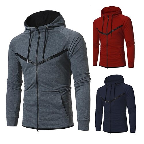 Men's Hoodie Jacket Pocket Long Sleeve Jacket Athletic Athleisure Windproof Fitness Running Jogging Sportswear Solid Colored claret Dark Grey Navy Blue Activewear Micro-elastic
Men's Hoodie Jacket Pocket Long Sleeve Jacket Athletic Athleisure Windproof Fitness Running Jogging Sportswear Solid Colored claret Dark Grey Navy Blue Activewear Micro-elastic