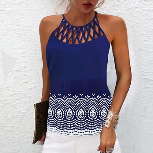 Women's Tank Top Graphic Casual Weekend Tank Top Camis Sleeveless Cut Out Print Round Neck Streetwear Blue S / 3D Print
Women's Tank Top Graphic Casual Weekend Tank Top Camis Sleeveless Cut Out Print Round Neck Streetwear Blue S / 3D Print