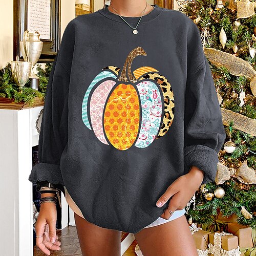 Women's Sweatshirt Pullover Pumpkin Print Halloween Casual Daily Streetwear Casual Clothing Apparel Hoodies Sweatshirts Black Orange
Women's Sweatshirt Pullover Pumpkin Print Halloween Casual Daily Streetwear Casual Clothing Apparel Hoodies Sweatshirts Black Orange