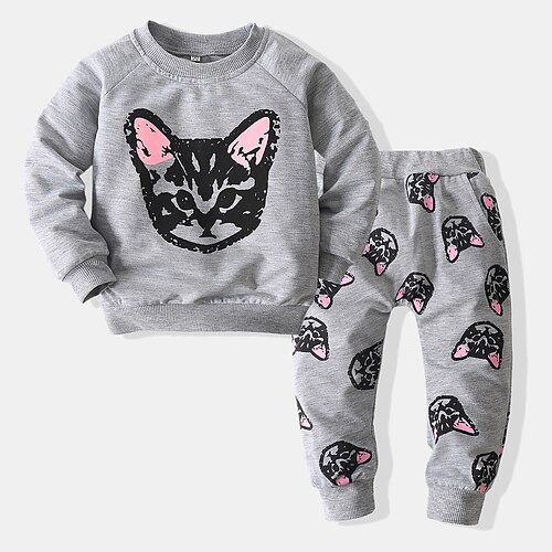 2 Pieces Kids Girls' Clothing Set Outfit Animal Long Sleeve Cotton Set Active Fall Spring 1-3 Years Pink Red Gray
2 Pieces Kids Girls' Clothing Set Outfit Animal Long Sleeve Cotton Set Active Fall Spring 1-3 Years Pink Red Gray