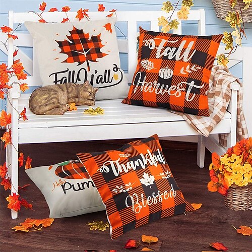 Fall Harvest Double Side Cushion Cover 4PC Soft Decorative Square Throw Pillow Cover Cushion Case Pillowcase for Bedroom Livingroom Superior Quality Machine Washable Indoor Cushion for Sofa Couch Bed Chair
Fall Harvest Double Side Cushion Cover 4PC Soft Decorative Square Throw Pillow Cover Cushion Case Pillowcase for Bedroom Livingroom Superior Quality Machine Washable Indoor Cushion for Sofa Couch Bed Chair