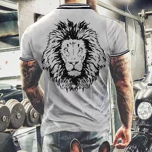 Men's T shirt Tee Solid Color Graphic Lion Crew Neck White Black Short Sleeve Outdoor Casual Tops Casual / Sports
Men's T shirt Tee Solid Color Graphic Lion Crew Neck White Black Short Sleeve Outdoor Casual Tops Casual / Sports