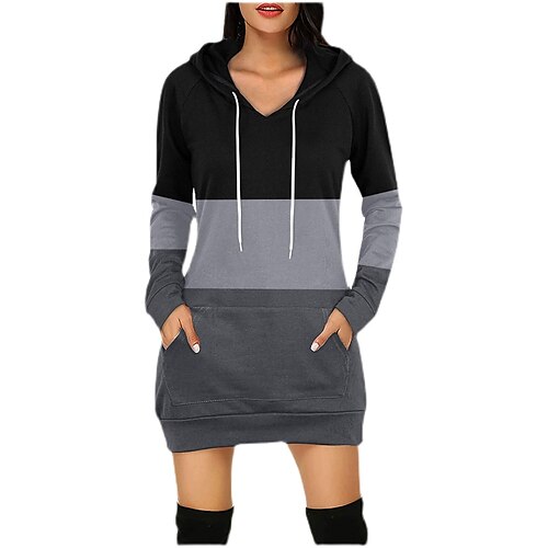 Women's Pullover Hoodie Sweatshirt Hoodie Dress Crew Neck Color Block Patchwork Daily non-printing Cotton Casual Hoodies Sweatshirts Loose Fit Black
Women's Pullover Hoodie Sweatshirt Hoodie Dress Crew Neck Color Block Patchwork Daily non-printing Cotton Casual Hoodies Sweatshirts Loose Fit Black