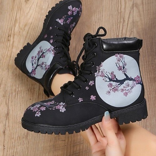Women's Boots Daily Combat Boots Plus Size Booties Ankle Boots Winter Chunky Heel Round Toe Casual PU Leather Lace-up Black
Women's Boots Daily Combat Boots Plus Size Booties Ankle Boots Winter Chunky Heel Round Toe Casual PU Leather Lace-up Black