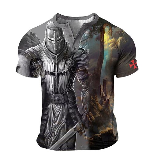 Homme Chemise Henley Shirt T shirt Tee Tee Graphic Croix templière Soldier Henley Vert Noir Bleu Jaune Gris 3D effet Grande Taille Extérieur du quotidien Manche Courte Bouton bas Imprimer Vêtement
Homme Chemise Henley Shirt T shirt Tee Tee Graphic Croix templière Soldier Henley Vert Noir Bleu Jaune Gris 3D effet Grande Taille Extérieur du quotidien Manche Courte Bouton bas Imprimer Vêtement