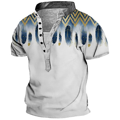 Men's T shirt Tee Henley Shirt Tee Graphic Feather Stand Collar Gray Short Sleeve 3D Print Plus Size Outdoor Daily Button-Down Print Tops Basic Designer Casual Big and Tall / Summer / Summer / Sports
Men's T shirt Tee Henley Shirt Tee Graphic Feather Stand Collar Gray Short Sleeve 3D Print Plus Size Outdoor Daily Button-Down Print Tops Basic Designer Casual Big and Tall / Summer / Summer / Sports