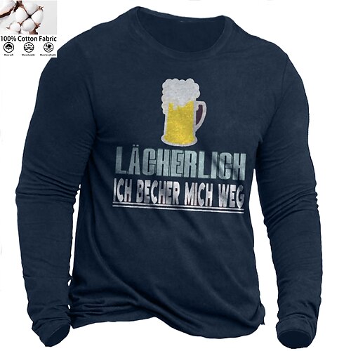 Men's Unisex T shirt Tee Letter Beer Crew Neck Green Navy Blue Gray Black Print Outdoor Street Long Sleeve Print Clothing Apparel Cotton Sports Designer Simple Casual
Men's Unisex T shirt Tee Letter Beer Crew Neck Green Navy Blue Gray Black Print Outdoor Street Long Sleeve Print Clothing Apparel Cotton Sports Designer Simple Casual