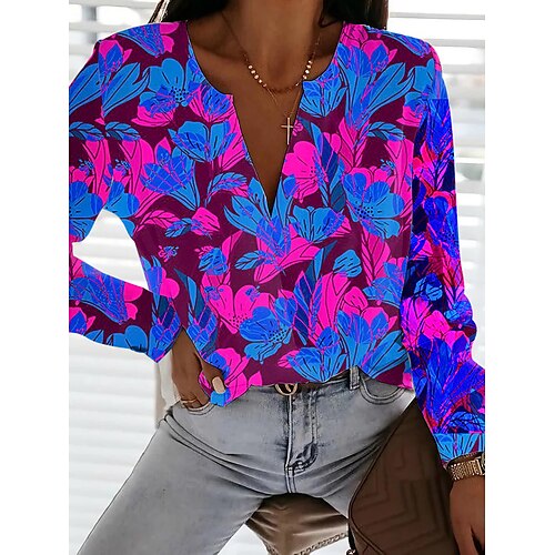Women's Shirt Floral Holiday Weekend Floral Shirt Long Sleeve Print V Neck Casual Streetwear Royal Blue S / 3D Print
Women's Shirt Floral Holiday Weekend Floral Shirt Long Sleeve Print V Neck Casual Streetwear Royal Blue S / 3D Print