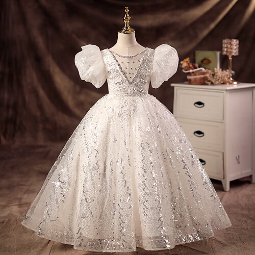 Kids Girls' Dress Solid Colored A Line Dress Midi Dress Performance Puff Sleeve Short Sleeve Cute Dress 3-12 Years Spring White
Kids Girls' Dress Solid Colored A Line Dress Midi Dress Performance Puff Sleeve Short Sleeve Cute Dress 3-12 Years Spring White