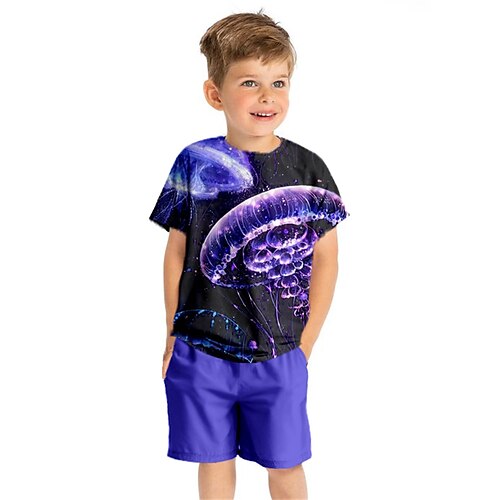 Kids Boys T-shirt Shorts Clothing Set 2 Pieces Short Sleeve Purple Graphic Animal Crewneck Print Street Sports Vacation Fashion Comfort Cool Daily 3-13 Years
Kids Boys T-shirt Shorts Clothing Set 2 Pieces Short Sleeve Purple Graphic Animal Crewneck Print Street Sports Vacation Fashion Comfort Cool Daily 3-13 Years